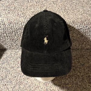 NWT Vintage Polo Ralph Lauren Corduroy Cap Leather Strap 100% Cotton OSFA